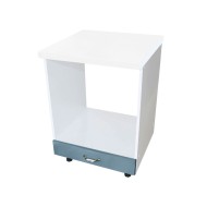 Corp pentru cuptor incorporabil cu sertar Zebra, Alb / MDF Albastru, cu blat alb, 60 x 85 x 60 cm Corp pentru cuptor incorporabil cu sertar Zebra, Alb / MDF Albastru, cu blat alb, 60 x 85 x 60 cm